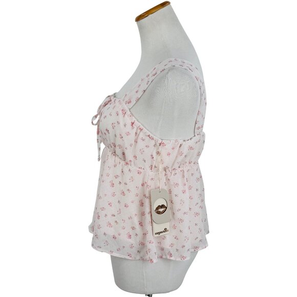 NWT Sugar Lips Ditsy Floral Empire Waist Babydoll Top | Romantic Coquette Fairy - Picture 12 of 16